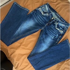 Low waisted boot cut jeans
